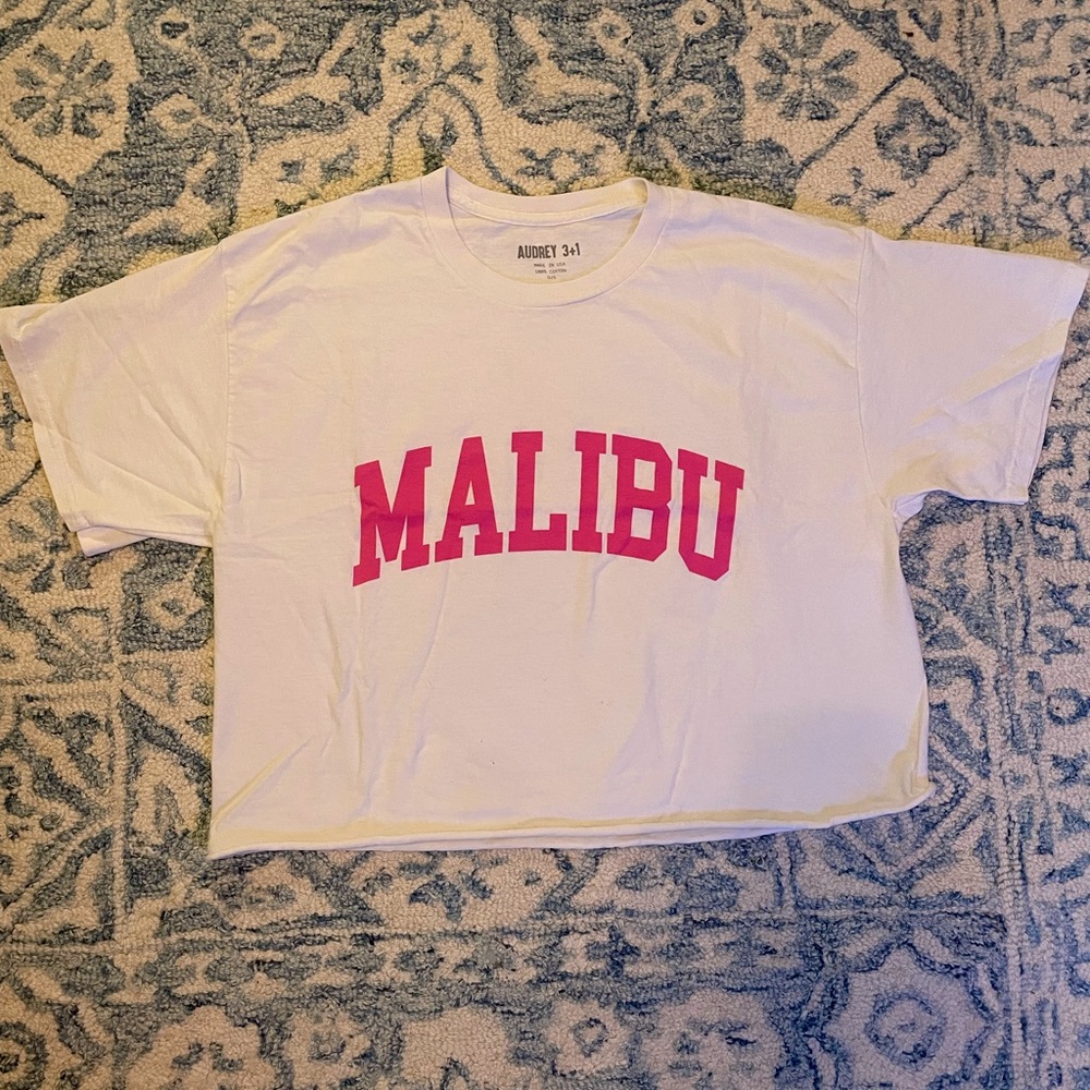Malibu Cropped T Shirt Pink Size Small